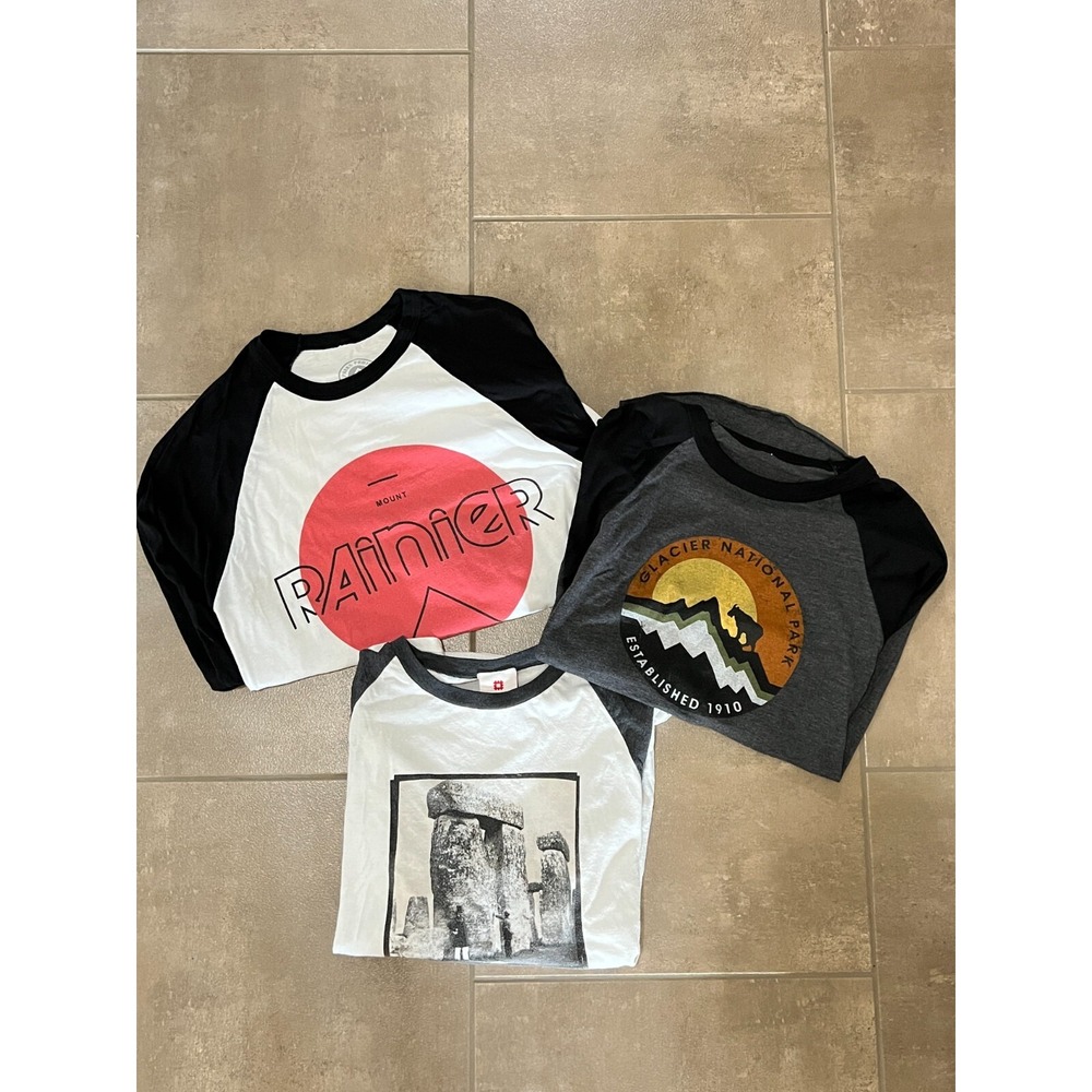 Rainier Stonehenge Glacier Baseball T Shirts Womens Various sizes